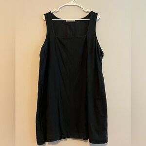 Abercrombie & Fitch Black XXL Linen-Blend Wide Strap Mini Dress